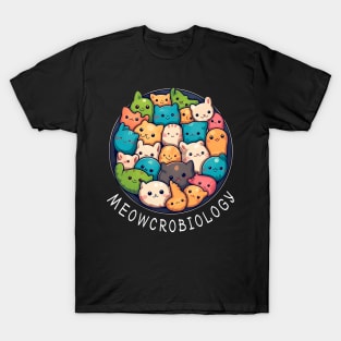 Meowcrobiology - Funny Microbiology Science Cat Lover T-Shirt